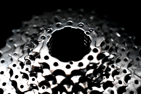 silver bike chain ring