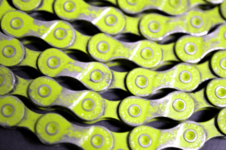 green bike chain rows